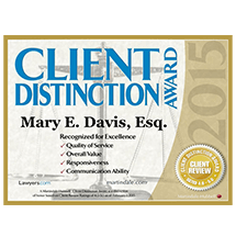 Client Distinction Award 2015 Mary E. Davis, Esq.